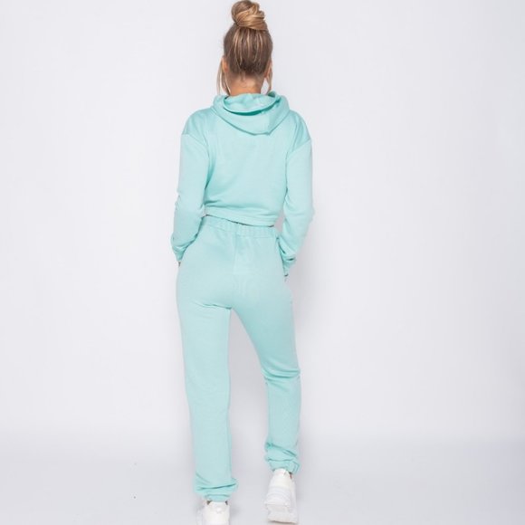 Hooded Crop Top & Jogger Pants Joggers 2 Piece Set - Picture 6 of 8